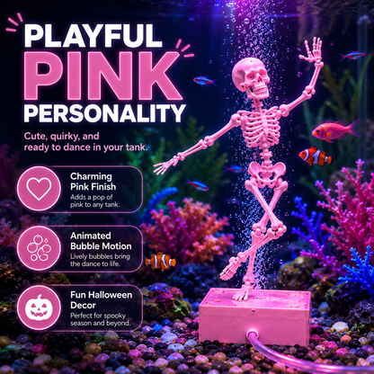 💀🫧 Dancing Skeleton Bubble Aquarium Ornament