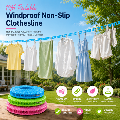 🔥Hot Sale - 50% OFF🔥Windproof Non-Slip Clothesline