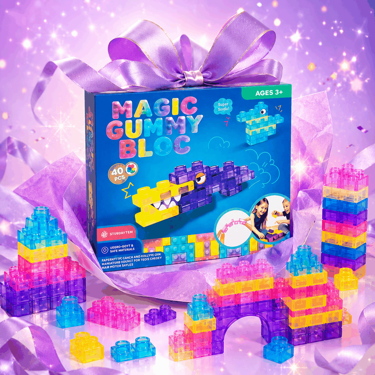 Squishy Building Blocks 40PCS Stress Relief Set