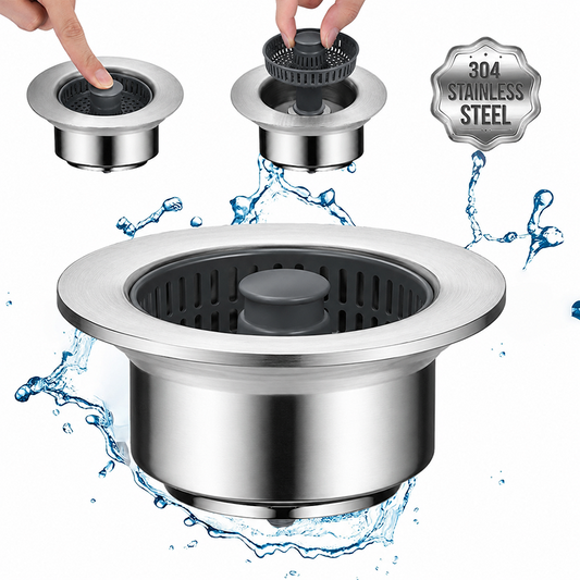 🔥2026 Kitchen Must-Have🚰Upgraded 3 in 1 Kitchen Sink Drain Strainer