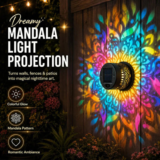 💡🏠Solar-Powered Mandala Projector Light