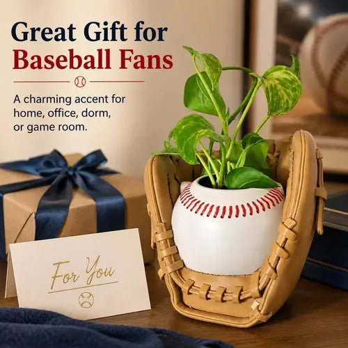 ⚾️ Baseball Glove Plant Pot – Resin Planter & Sports Décor