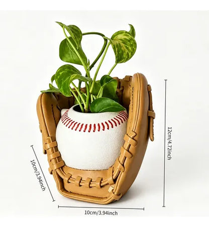 ⚾️ Baseball Glove Plant Pot – Resin Planter & Sports Décor