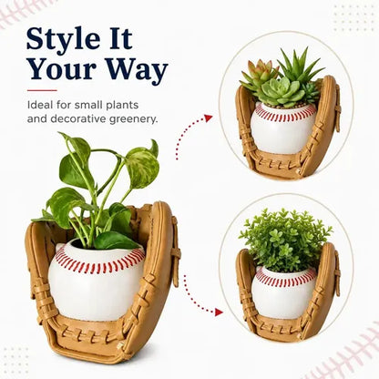 ⚾️ Baseball Glove Plant Pot – Resin Planter & Sports Décor