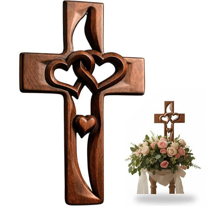💎 Premium Handcrafted Two Heart Cross Necklace✝️ Faith, Love & Eternal Connection