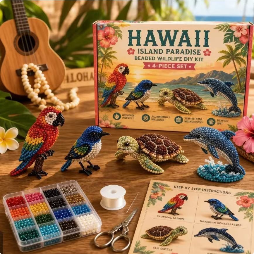 Mini 3D Beaded Animal DIY Kit — 8 Adorable Craft Sets
