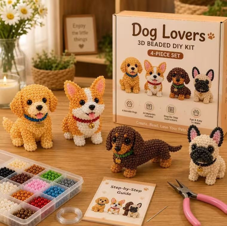 Mini 3D Beaded Animal DIY Kit — 8 Adorable Craft Sets