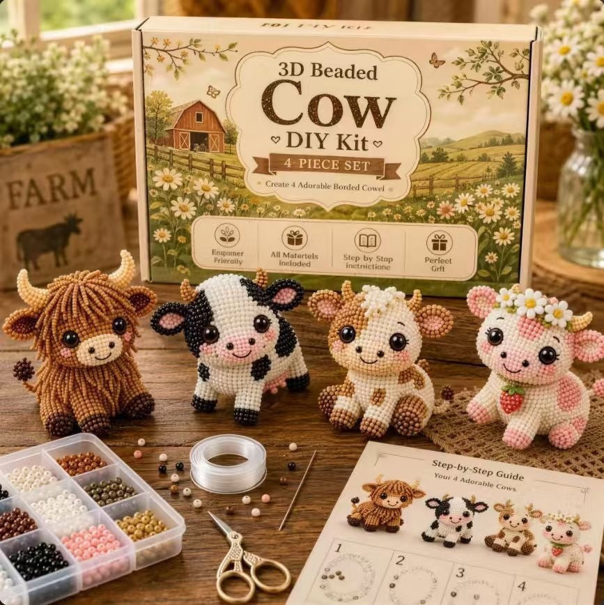 Mini 3D Beaded Animal DIY Kit — 8 Adorable Craft Sets