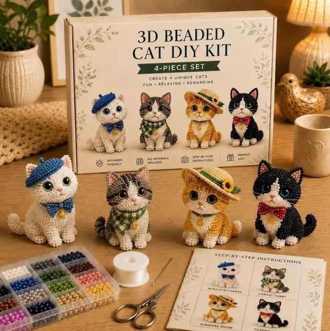 Mini 3D Beaded Animal DIY Kit — 8 Adorable Craft Sets
