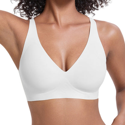 🔥Limited Buy 1 Get 1 Free 💕Jelly Wireless Women‘s Comfortable Wireless Bras Push Up Bra Seamless T shirts Bras Deep V Everyday Bras