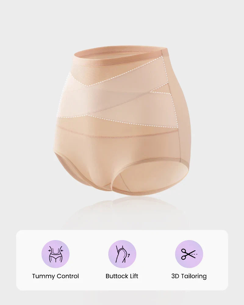 🌸Last Day-Buy 1 Get 1 FREE✨Plus-Size High-Waist Cross Tummy Control Panties