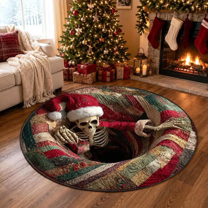 🎄3D Christmas Gnome Optical Illusion Round Rug | Fun Festive Home Decor Must‐Have⭐🏠🎁