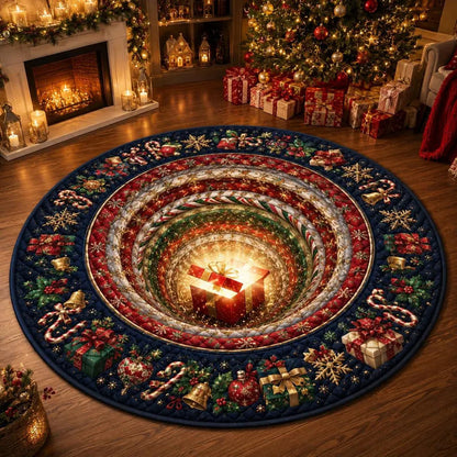 🎄3D Christmas Gnome Optical Illusion Round Rug | Fun Festive Home Decor Must‐Have⭐🏠🎁