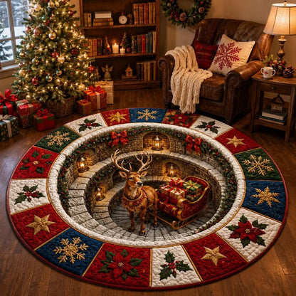 🎄3D Christmas Gnome Optical Illusion Round Rug | Fun Festive Home Decor Must‐Have⭐🏠🎁