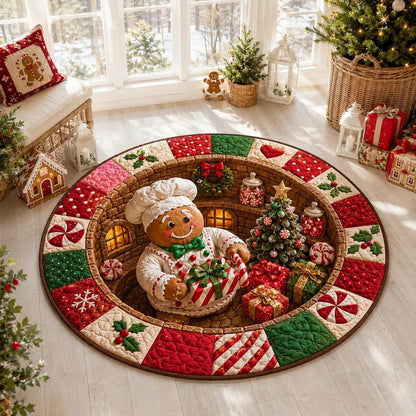 🎄3D Christmas Gnome Optical Illusion Round Rug | Fun Festive Home Decor Must‐Have⭐🏠🎁