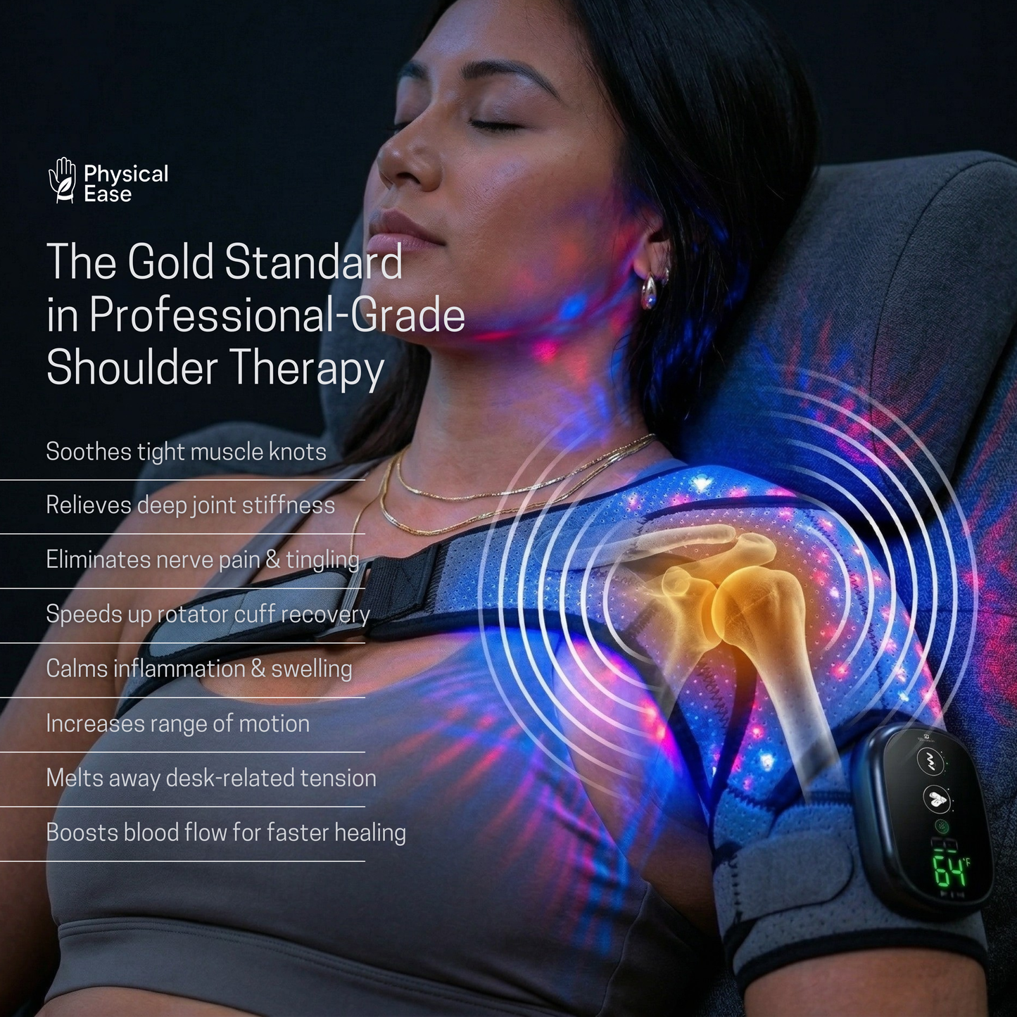 ✅ Heated Shoulder Massager – Wireless Heat & Vibration Shoulder Relaxation Device
