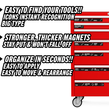 🧰 80-Piece Magnetic Toolbox Labels Kit