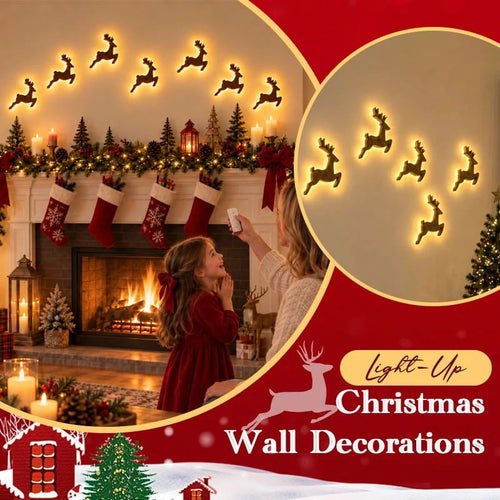 🎄LED Reindeer Wall Decorations - Festive Christmas Lighting