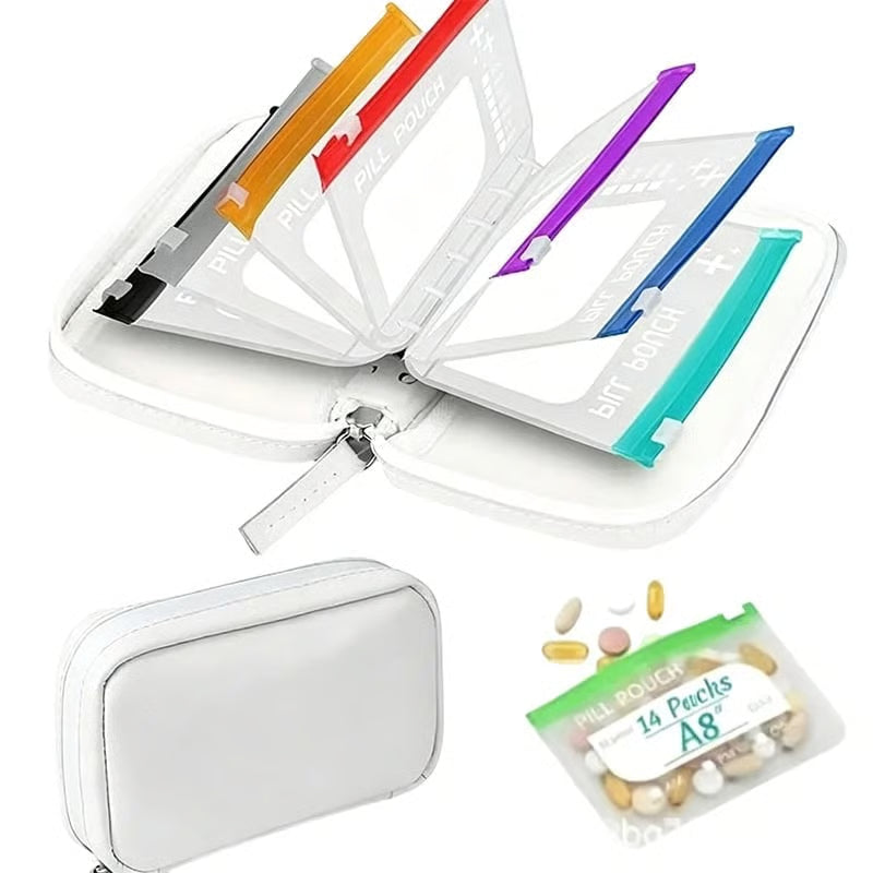 🔥Premium Waterproof PU Travel Pill Organizer Set