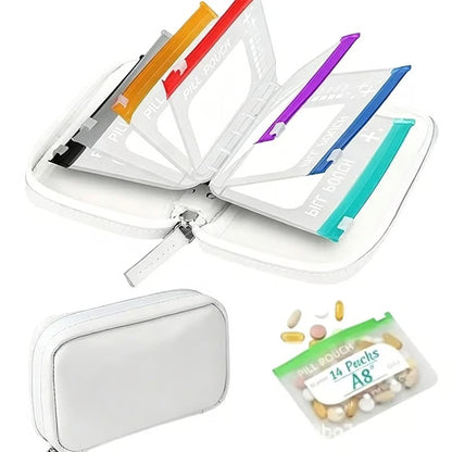 🔥Premium Waterproof PU Travel Pill Organizer Set