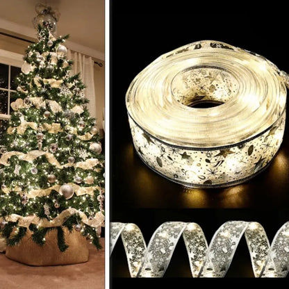 🔥🎄 Christmas Ribbon Lights — Festive & Sparkling Holiday Decoration
