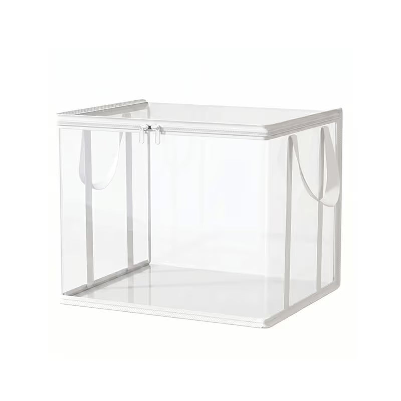 Large Clear Thick Plastic Storage Box with Hinged Lid