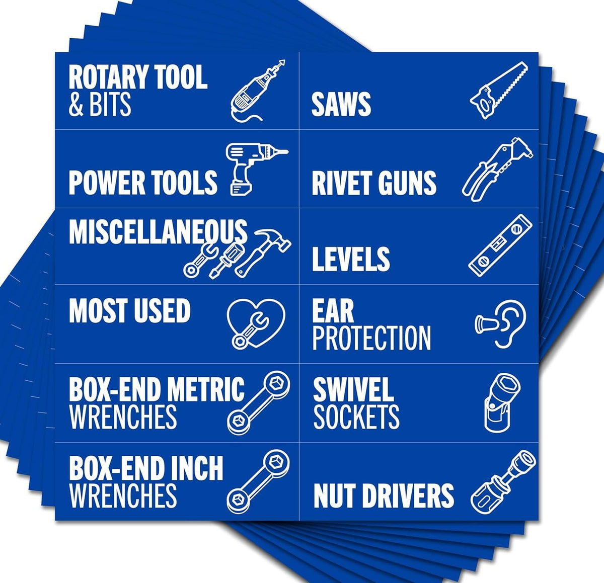 🧰 80-Piece Magnetic Toolbox Labels Kit