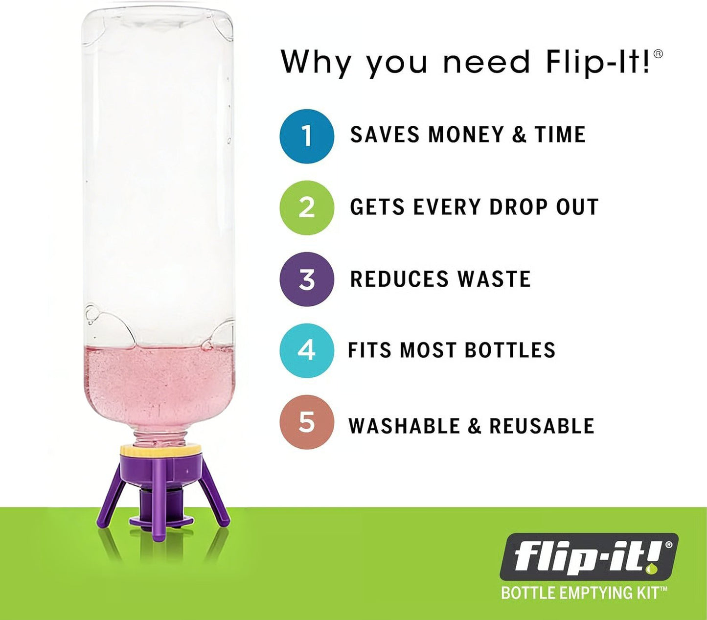 ✅ Flip & Flow! Bottle Emptying Caps 💧 - 6 Bottle Pack - Comes with Adapters for Any Screw Cap Size 🎯