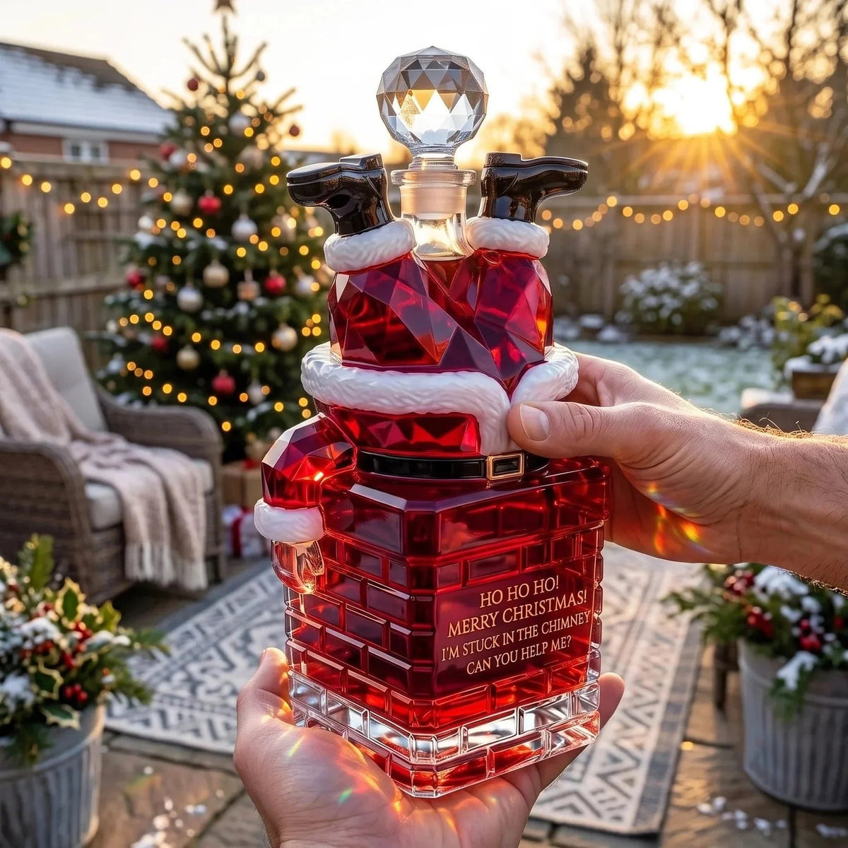 🎅 2026 Christmas Gift 50% Off--💥Santa Stuck in the Chimney Whiskey Bottle
