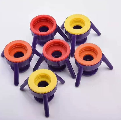 ✅ Flip & Flow! Bottle Emptying Caps 💧 - 6 Bottle Pack - Comes with Adapters for Any Screw Cap Size 🎯
