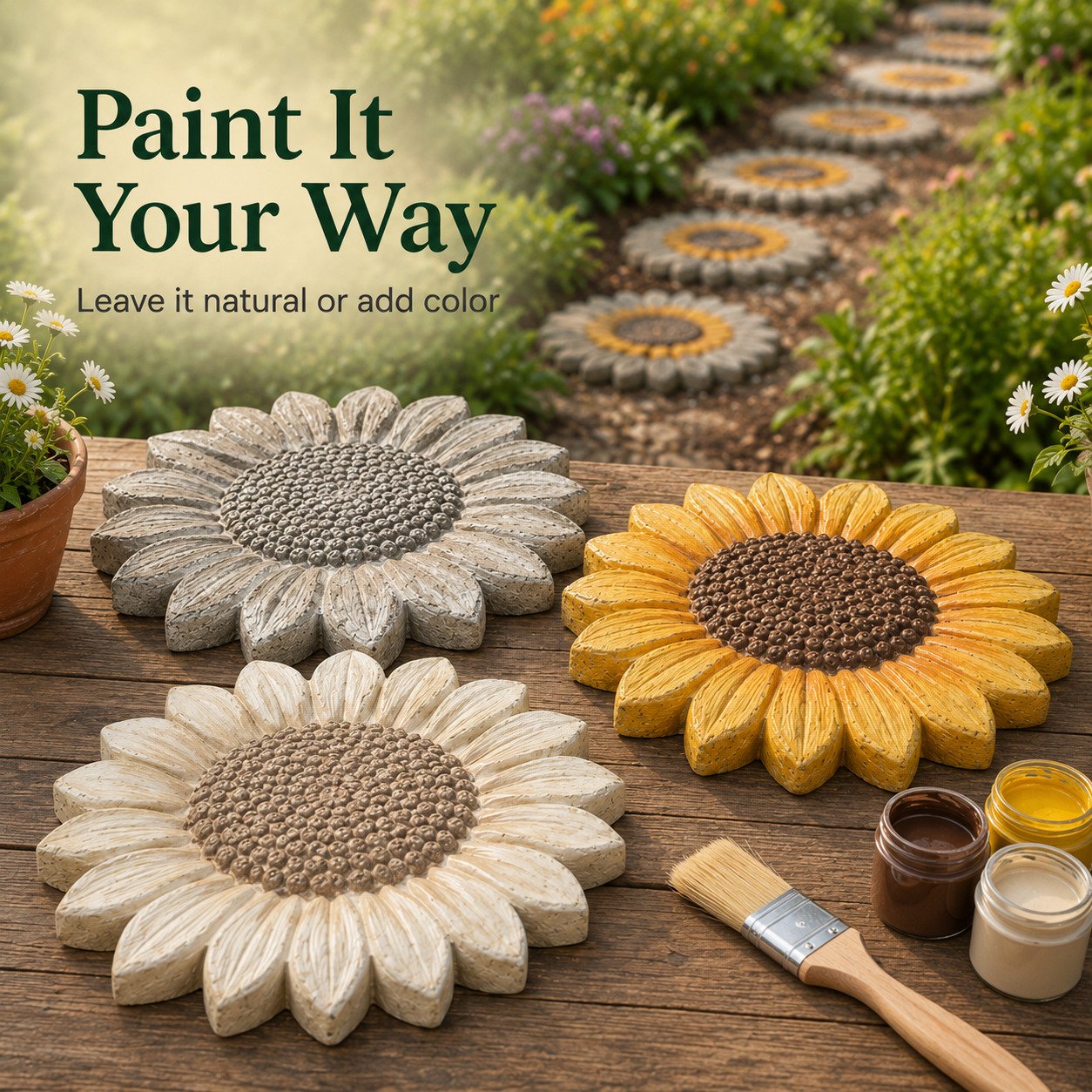 💥 LAST DAY 49% OFF💥🌻 Reusable Sunflower Stepping Stone Mold