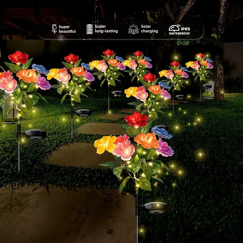 🎁🔥☀️2026 NEW Solar Simulated Garden Lights, upgraded solar panels, IP44 dustproof and waterproof