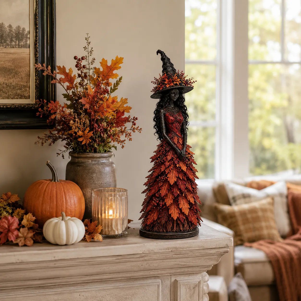 💥 49% OFF - 🧙 Enchanted Gothic Autumn Witch Figurine