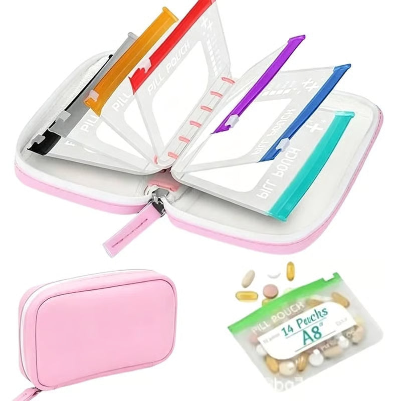 🔥Premium Waterproof PU Travel Pill Organizer Set