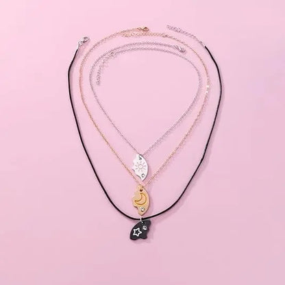 Sun, Moon & Star Magnetic Necklace Set