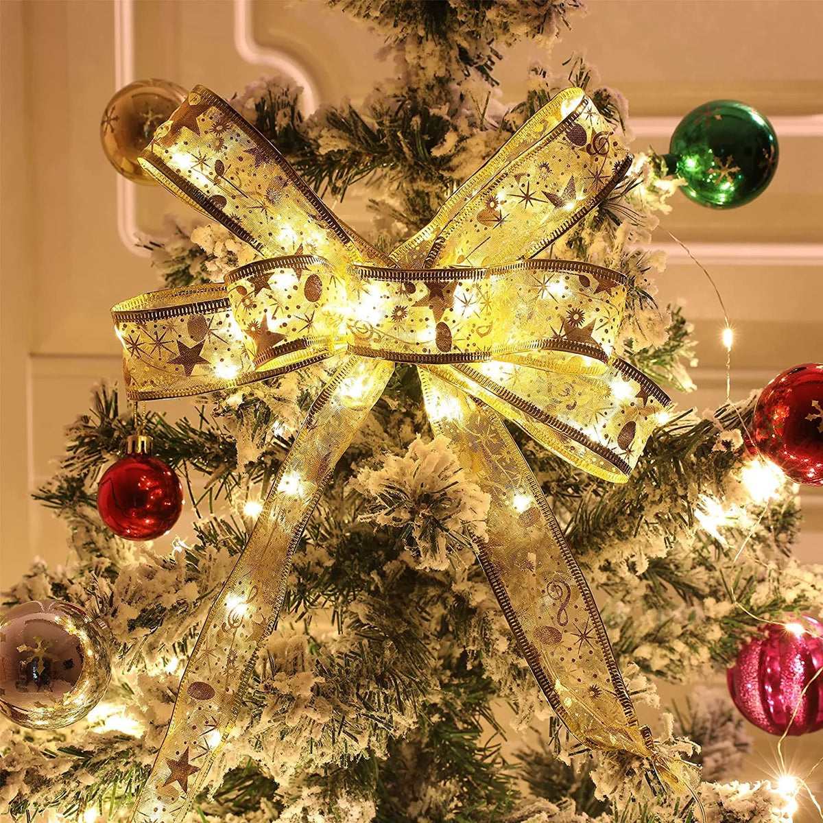 🔥🎄 Christmas Ribbon Lights — Festive & Sparkling Holiday Decoration