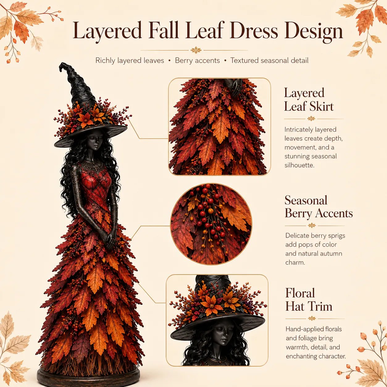 💥 49% OFF - 🧙 Enchanted Gothic Autumn Witch Figurine