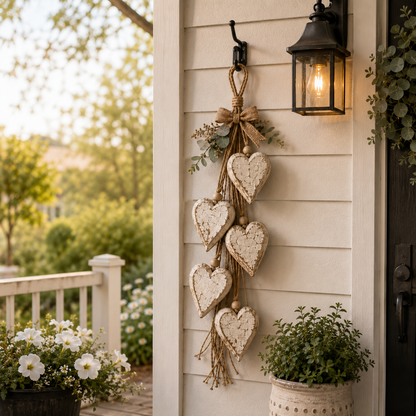 🤎 LED Hanging Heart Wall Decor – Warm Glowing Rustic Home Accent ✨