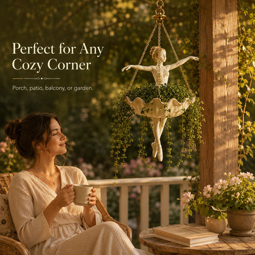 💃 Ballet Dancer Hanging Planter – 🌿Elegant Garden Decor for Porch & Patio