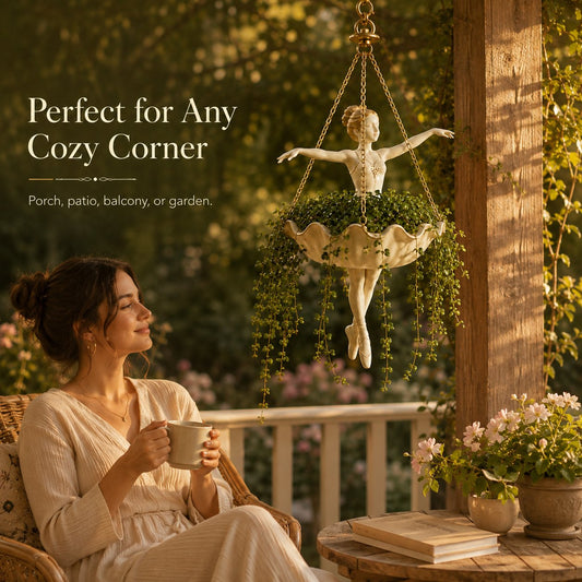 💃 Ballet Dancer Hanging Planter – 🌿Elegant Garden Decor for Porch & Patio