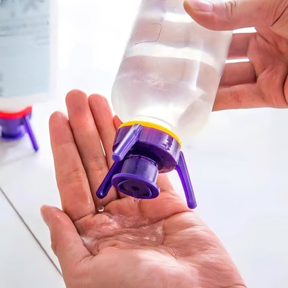 ✅ Flip & Flow! Bottle Emptying Caps 💧 - 6 Bottle Pack - Comes with Adapters for Any Screw Cap Size 🎯