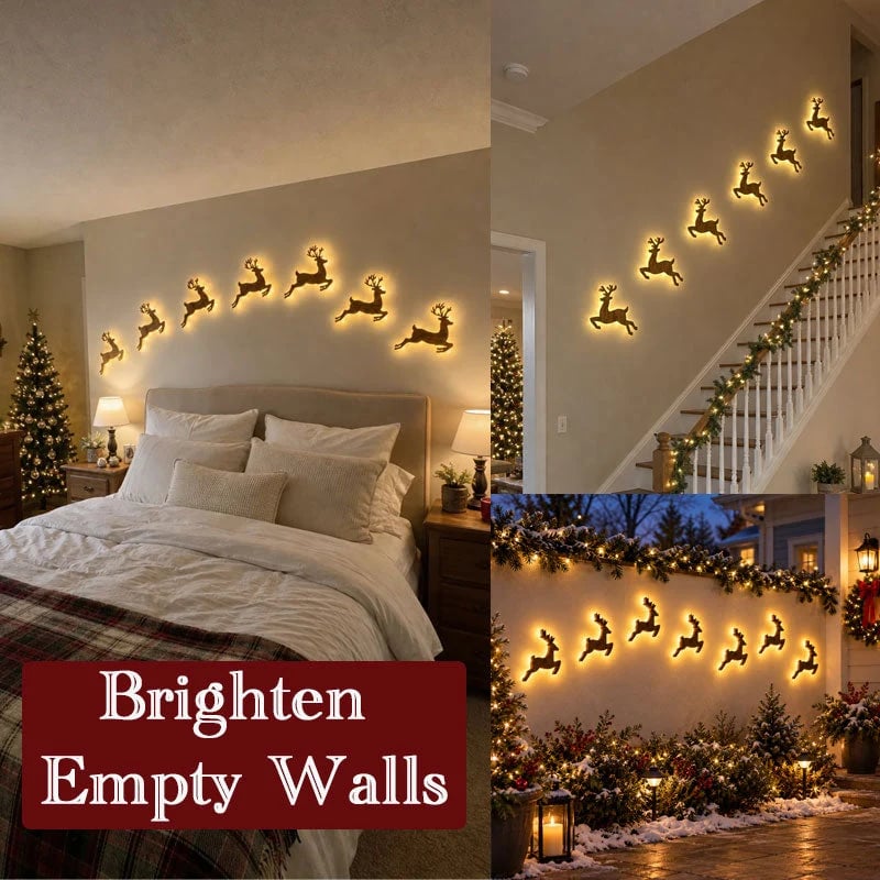 🎄LED Reindeer Wall Decorations - Festive Christmas Lighting