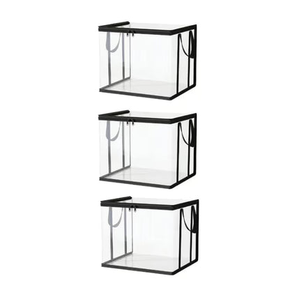 Large Clear Thick Plastic Storage Box with Hinged Lid