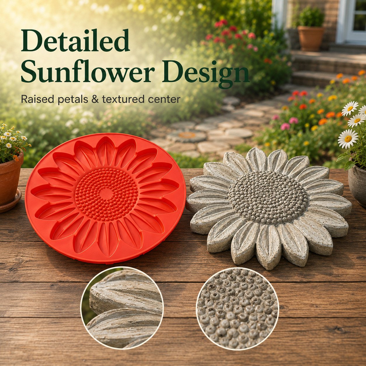 💥 LAST DAY 49% OFF💥🌻 Reusable Sunflower Stepping Stone Mold