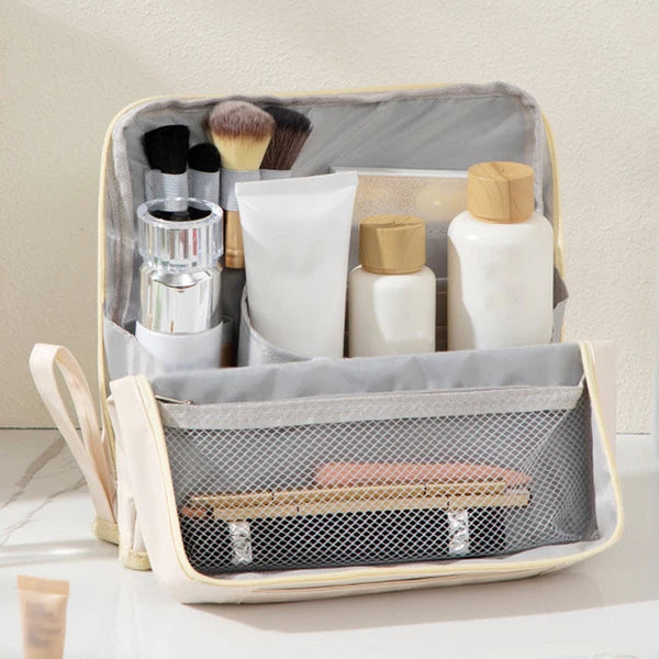 💕 Chic Handheld Cosmetic Bag💄 Multi-Compartment Makeup & Beauty Organizer