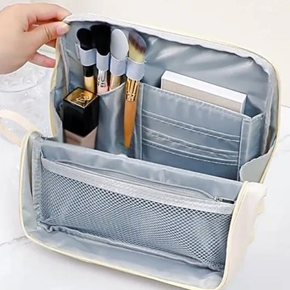 💕 Chic Handheld Cosmetic Bag💄 Multi-Compartment Makeup & Beauty Organizer