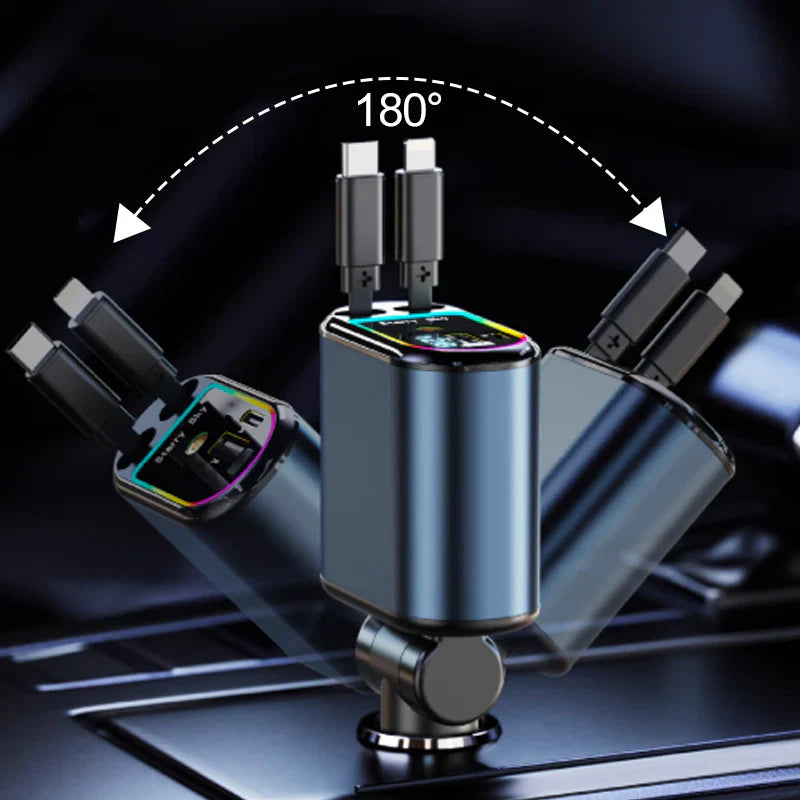 ⚡ Starlight Car Charger🚗 Retractable Design, Fast Charge & Tangle-Free
