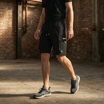 👨🩳 Men's Casual Cargo Shorts – Elastic Drawstring Waist & Utility Pockets