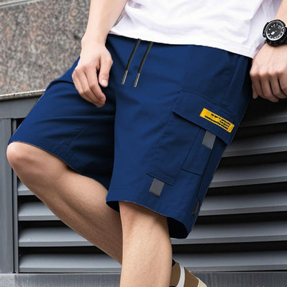 👨🩳 Men's Casual Cargo Shorts – Elastic Drawstring Waist & Utility Pockets