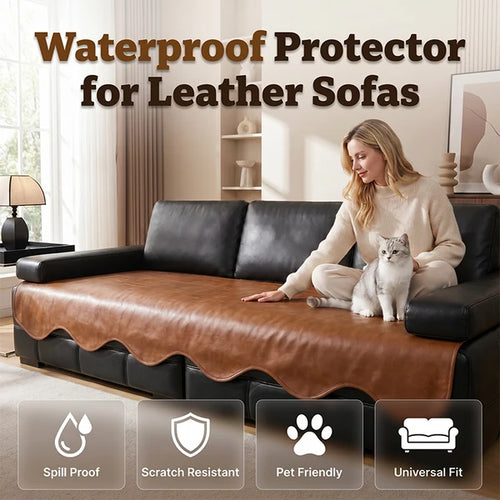 💎 Premium Sofa Seat Protector✨ Waterproof Faux Leather Cover for Everyday Protection